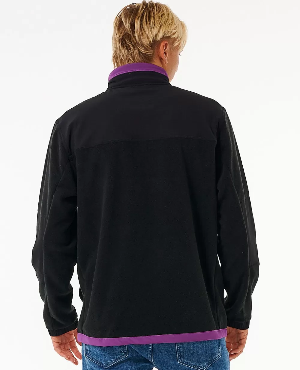 Rip Curl Vestuário | Camisolas com capuz e pulôvers>Anti Series Produtos De Surf De Qualidade 1/4 Zip Crew Fleece Black