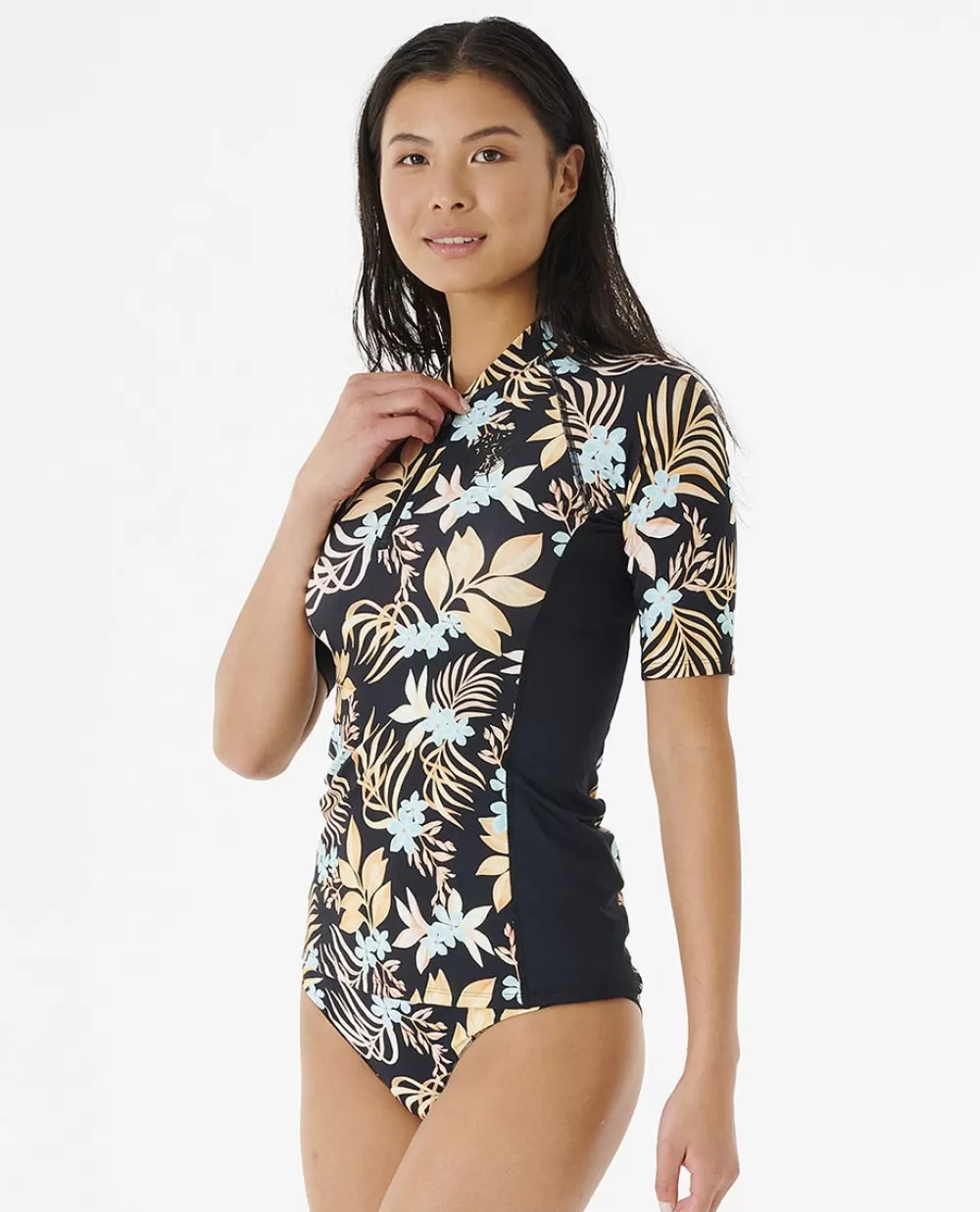 Rip Curl ROUPA DEMERGULHO | Camisolas em rash>Camisola De Licra Day Break De Manga Curta Para Rapariga Black