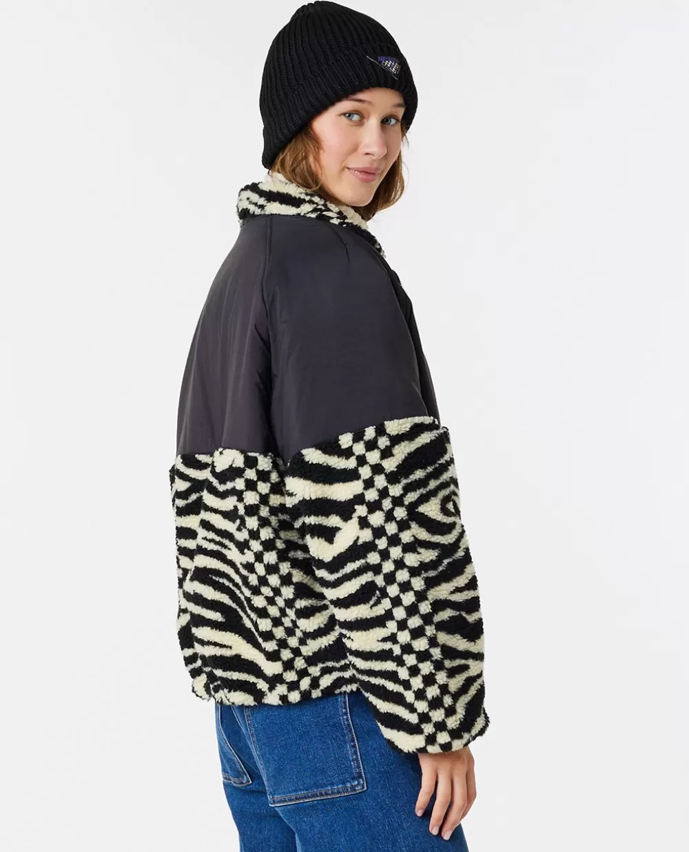 Rip Curl VESTUÁRIO | Camisolas com capuz e pulôveres>Camisola Em Velo Com Fecho De Correr Anti-Series Sun Tribe Black