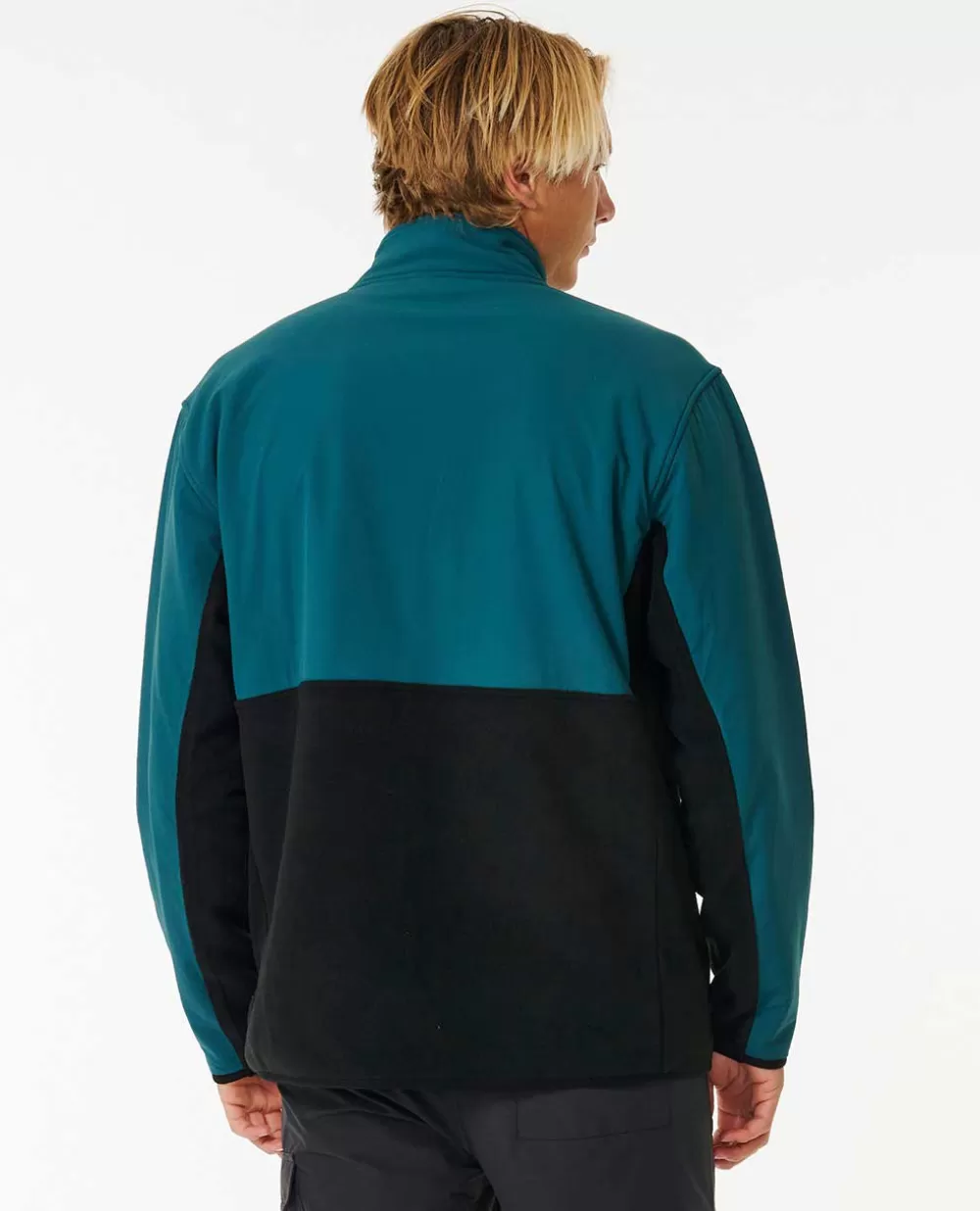 Rip Curl Vestuário | Camisolas com capuz e pulôvers>Camisola Em Velo De Gola Redonda Com Fecho De Correr Anti-Series Journey Blue Green