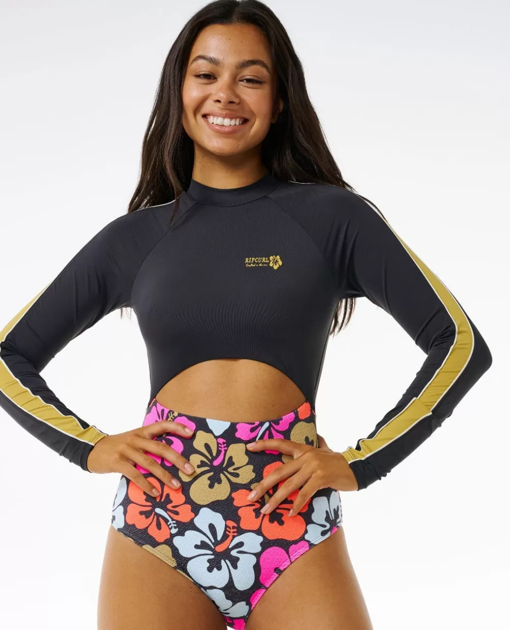 Rip Curl FATOS DEBANHO | Surf Suits>Fato De Banho Hibiscus Heat Splice De Manga Comprida E Peça única Multico