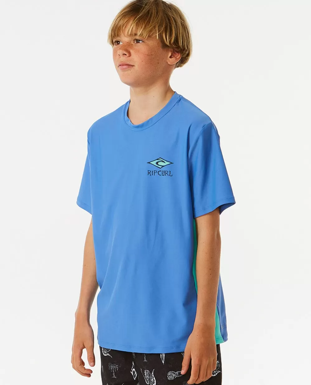 Rip Curl FATOS DEMERGULHOPARA RAPAZ | Camisolas em rash e casacos>Logotipo Das Ilhas Perdidas UPF Manga Curta Para Rapaz Blue Yonder
