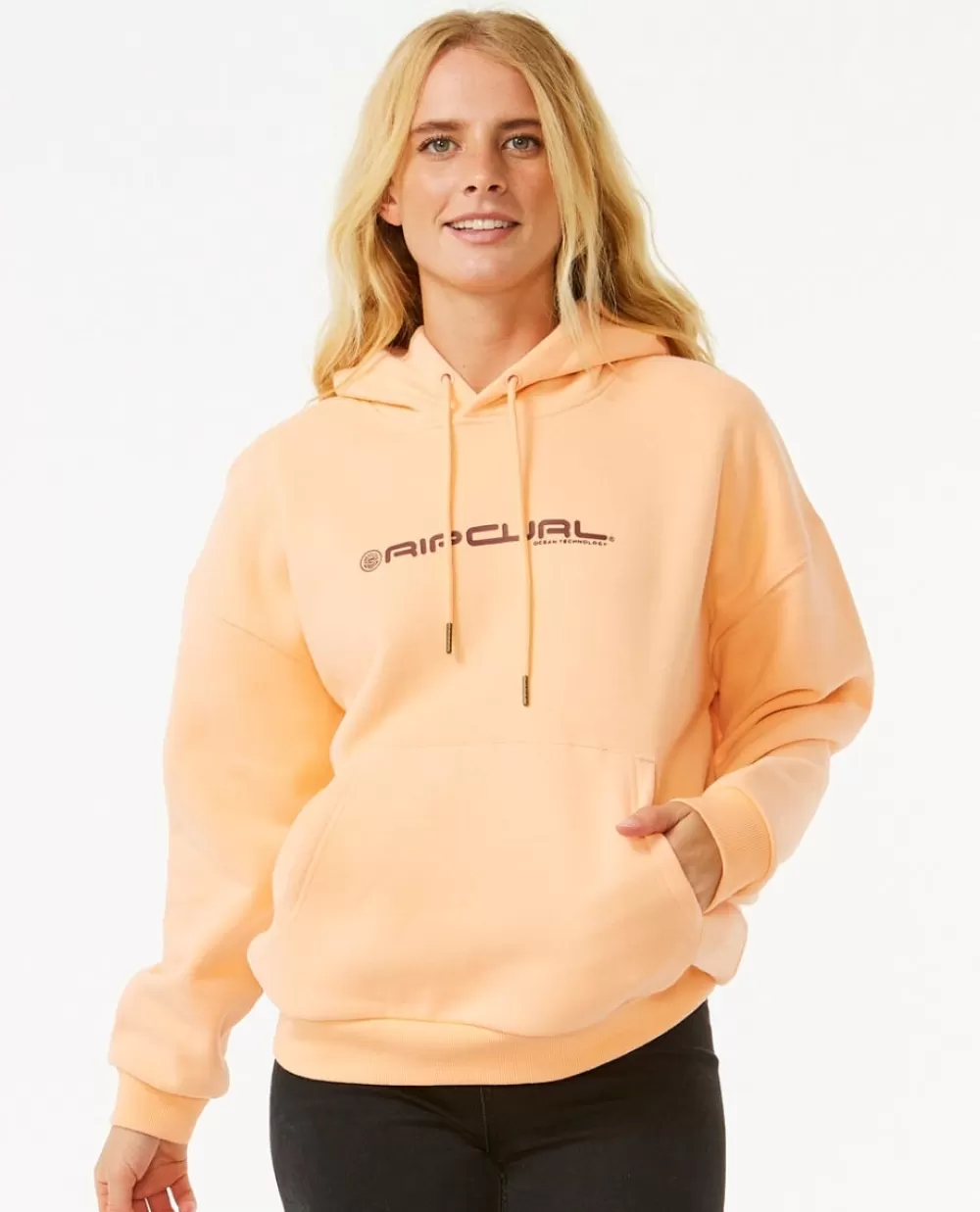 Rip Curl VESTUÁRIO | Camisolas com capuz e pulôveres>Tecido Com Capuz Ocean Tech Heritage Washed Black