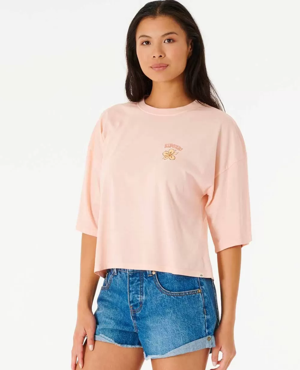 Rip Curl T-shirts e manga cava>T-shirt Aloha With Love Heritage Crop Light Peach