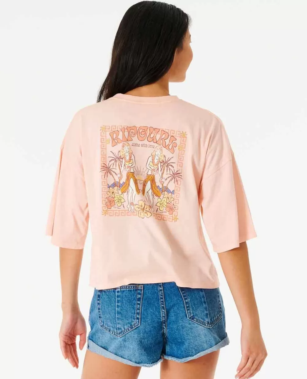 Rip Curl T-shirts e manga cava>T-shirt Aloha With Love Heritage Crop Light Peach