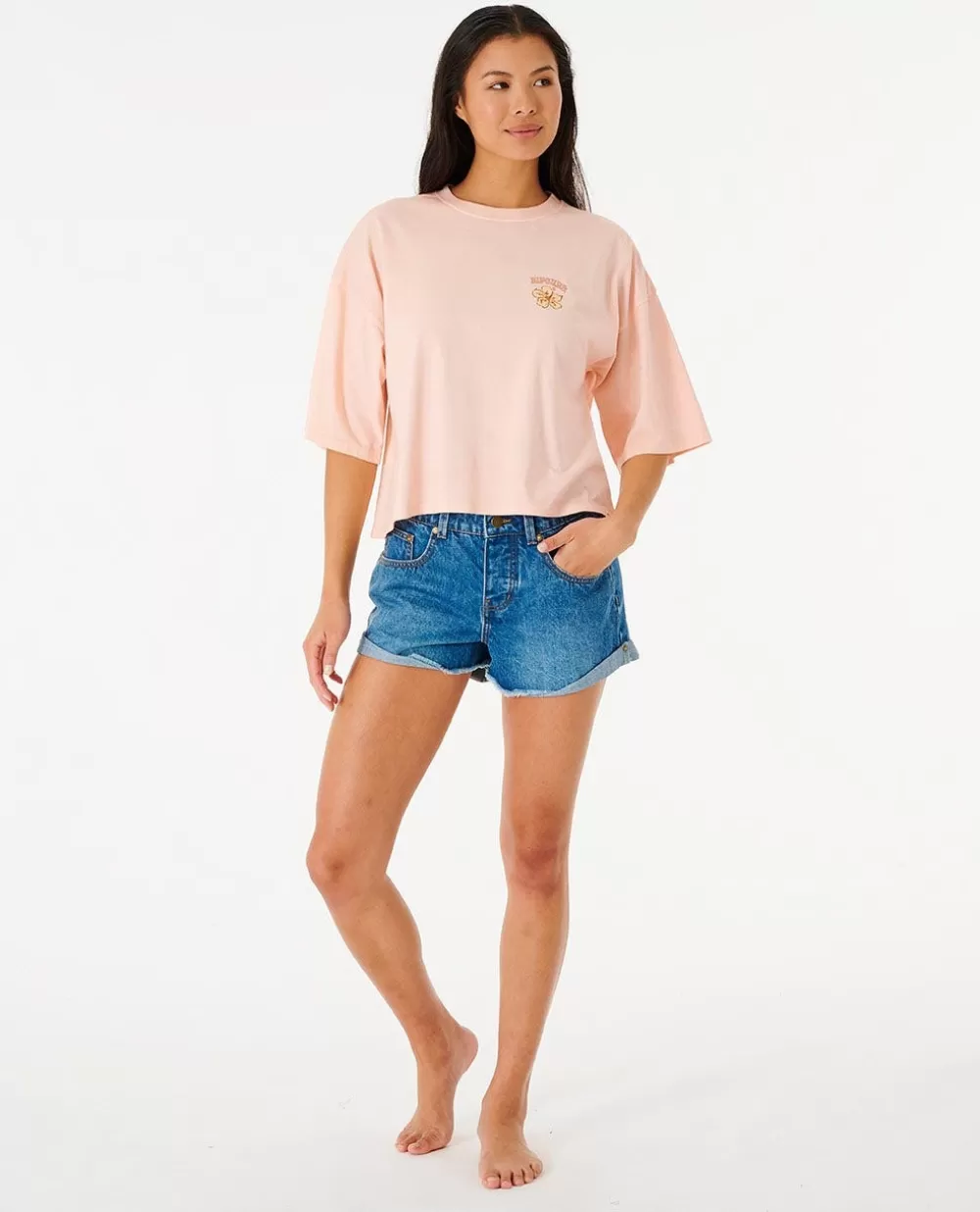 Rip Curl T-shirts e manga cava>T-shirt Aloha With Love Heritage Crop Light Peach