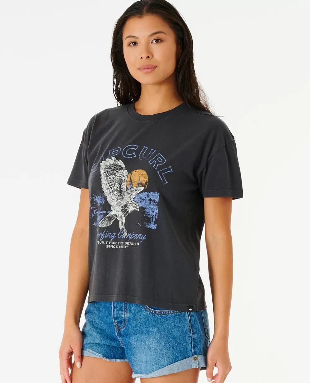 Rip Curl T-shirts e manga cava>T-shirt Built For The Search Relaxada De Manga Curta Washed Black