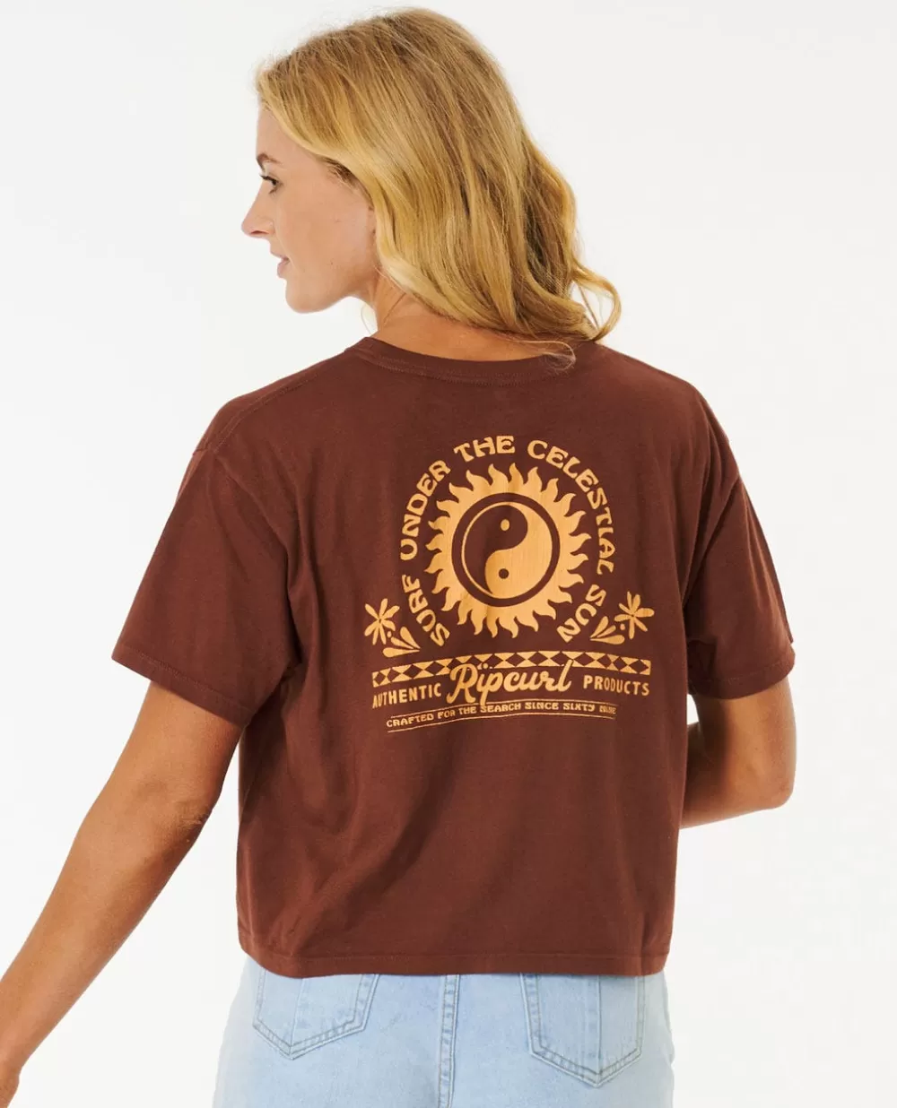 Rip Curl VESTUÁRIO | T-shirts e manga cava>T-shirt De Manga Curta Celestial Sun Heritage Brown