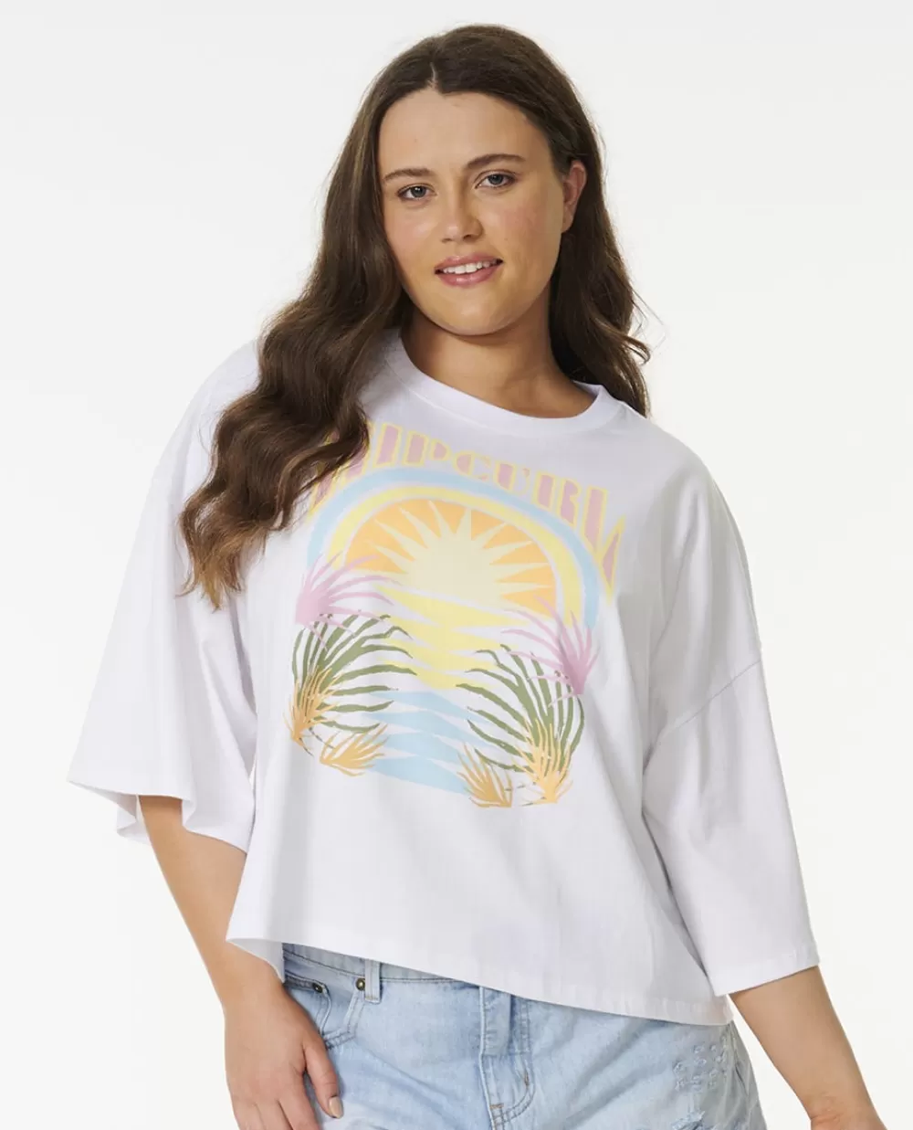 Rip Curl VESTUÁRIO | T-shirts e manga cava>T-shirt De Manga Curta Glow Heritage Crop White