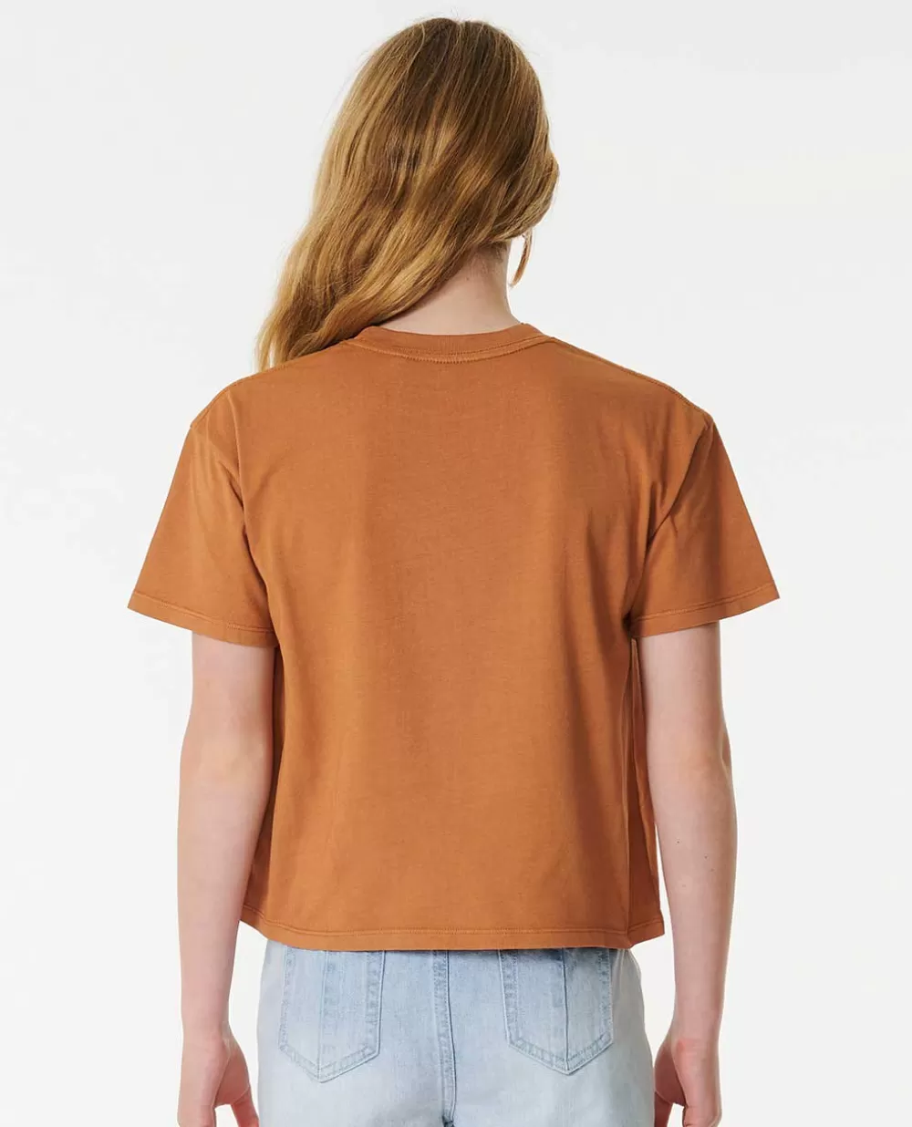 Rip Curl VESTUARIOPARARAPARIGA | Tops e t-shirts>T-shirt De Manga Curta Glow Heritage Crop Para Rapariga Light Brown