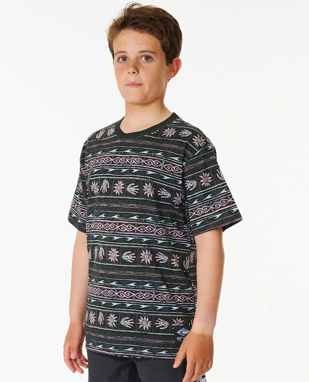 Rip Curl VESTUARIOPARA RAPAZ | Tops e t-shirts>T-shirt De Manga Curta às Riscas Pure Surf Para Rapaz Washed Black