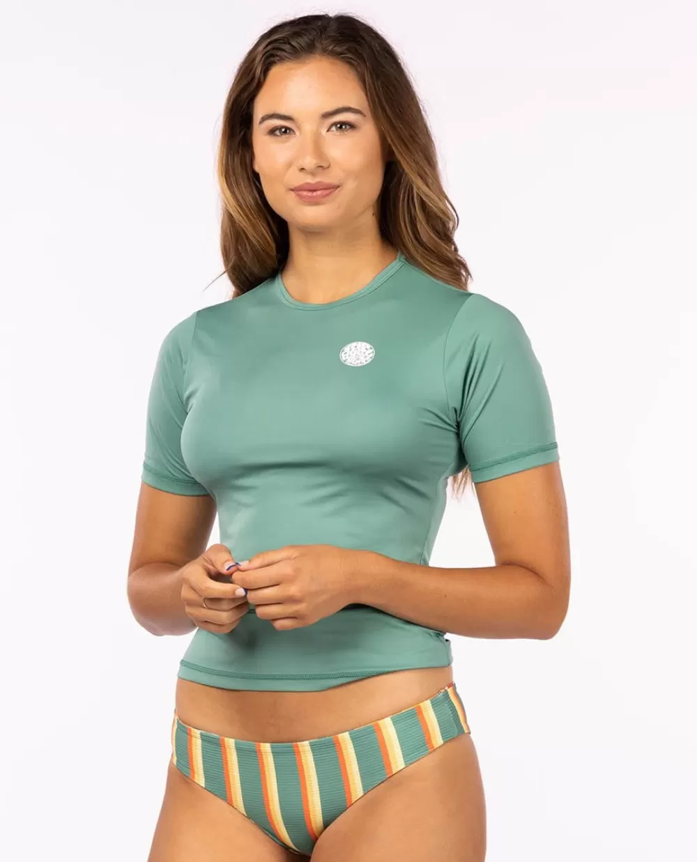 Rip Curl FATOS DEBANHO | Camisolas em rash>T-shirt De Surf Whiste Wash De Ajuste Solto E Manga Curta White