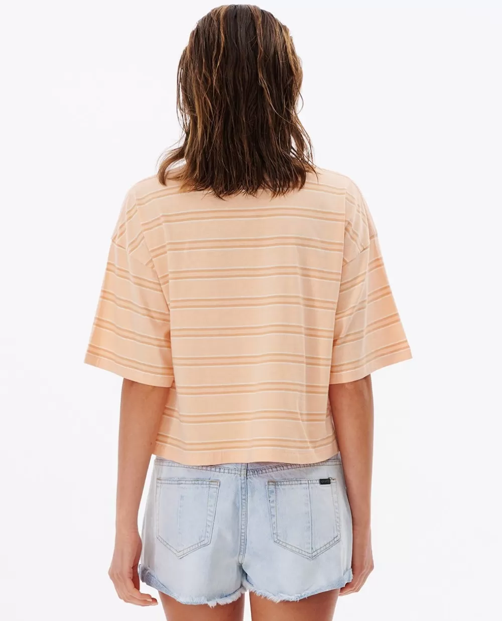 Rip Curl T-shirts e manga cava>T-shirt Waves Heritage Crop Peach